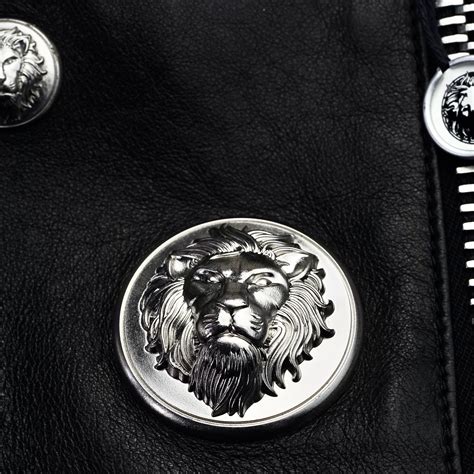 versace lion bottle in leather|vintage Versace lion head.